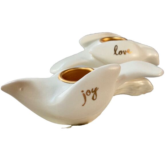 HALLMARK 2008 Peace Hope Joy Love White Doves Perched on a Branch Candle Holder - Picture 8 of 11